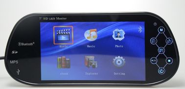 7'' TFT LCD Car Rear View Mirror Monitor 2 Ways Video Input For Backup Camera
