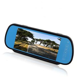 Синее стекло 7" монитор зеркала заднего вида автомобиля дисплея поддерживает входной сигнал видео 2 путей